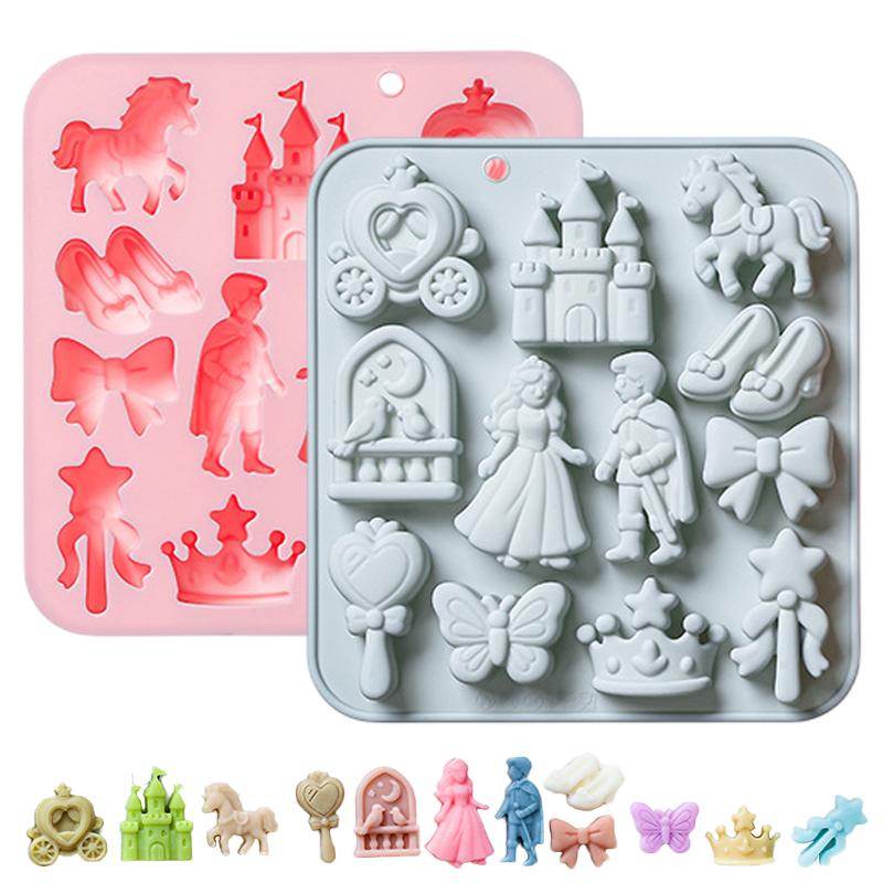 Kitchen Baking Molds - 🌸 12-fach Silikonform Prinz, Prinzessin, 3D-Schleife,
