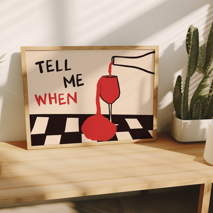 Kitchen Uncle - Vintage-Leinwand-Wandkunst-Poster „Tell Me When Drink“, ungerahmte