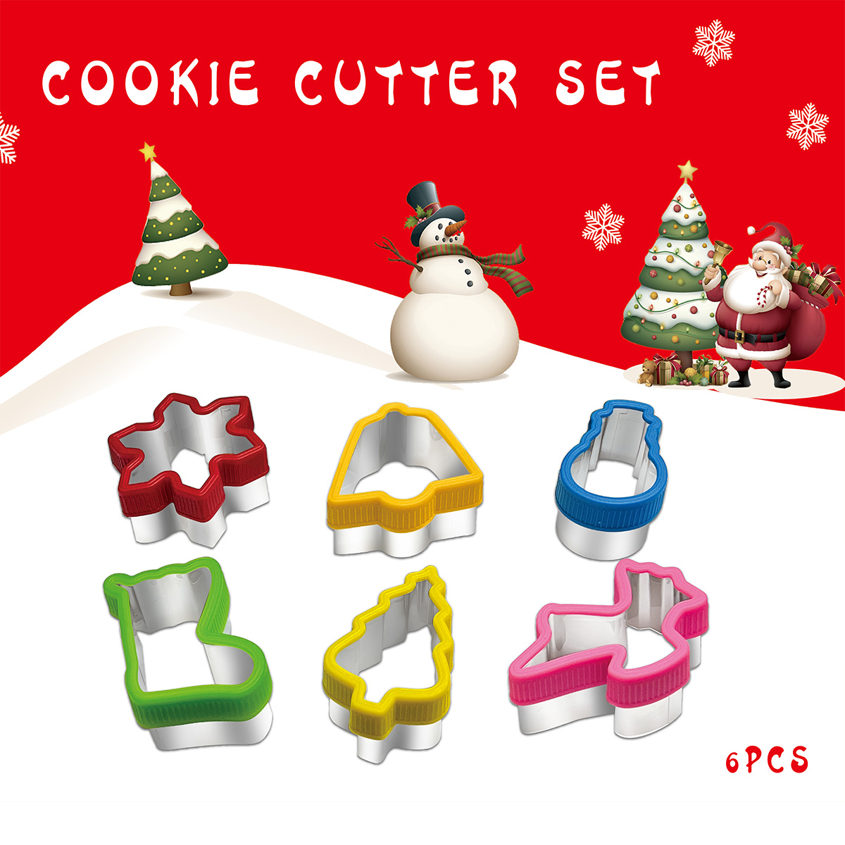 Baking Kitchen Set - Weihnachts plätzchen schneiden Handschutz 6-teiliges Set,