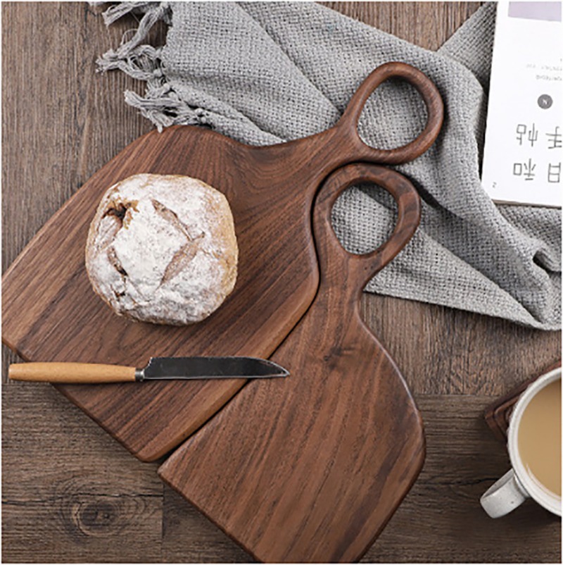 Kitchen With Baking Area - Solide Schneidebretter aus schwarzem Walnussholz, Holztablett,