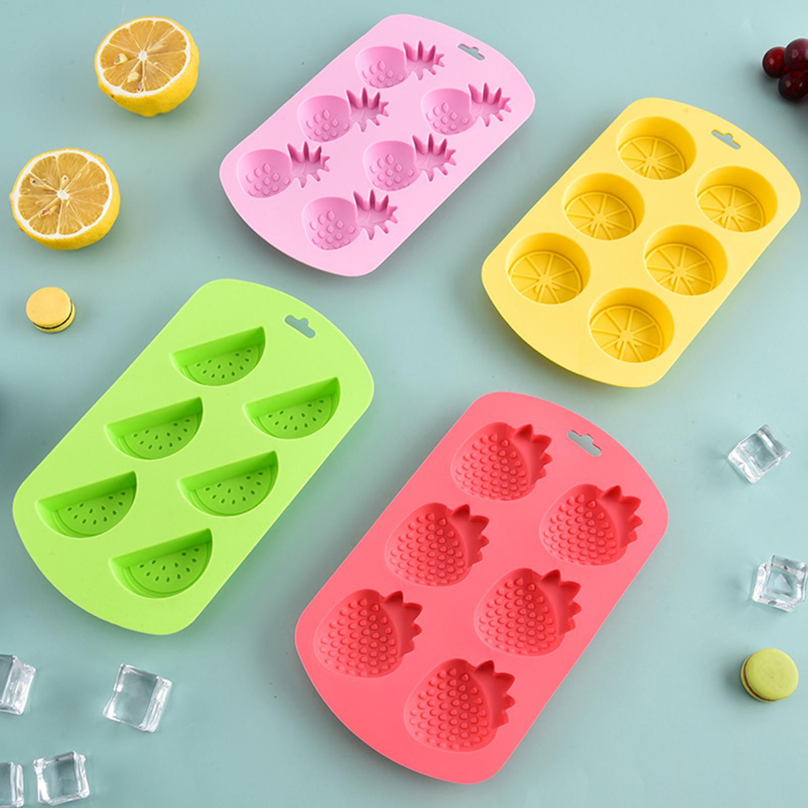 Kitchen Baking Molds - 6-fach Fruchtform Silikon-Süßigkeitenform Antihaftbeschichtet Wiederverwendbare Backformen