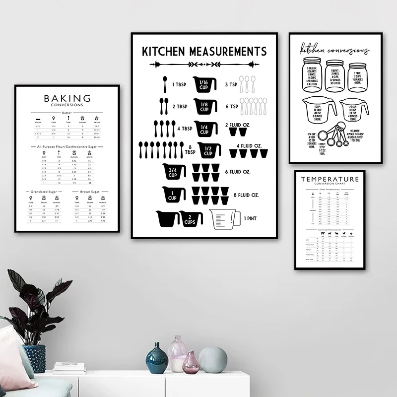 Kitchen Baking Conversion Chart - Minimalist ische Lebensmittel Küche Messungen Backen