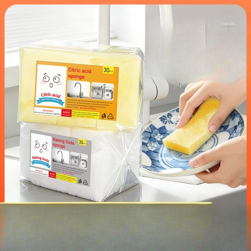 Kitchen Cleaner With Baking Soda - Geschirrspülschwamm Reinigungstücher Multi-Reiniger, Zitronensäure Entfernt Kalkablagerungen,