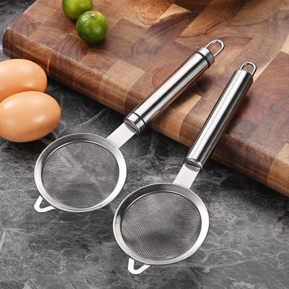 Baking (Kitchen Ingredient) - Edelstahl-Feinmaschiges Sieb mit Rutschfestem Griff Küchen-Mehlsieb