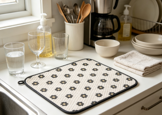 Baking Kitchen Set - Bestseller Küchen-Geschirrtrockenmatte mit Penny-Fliesen-Design, 1-teiliges Set,