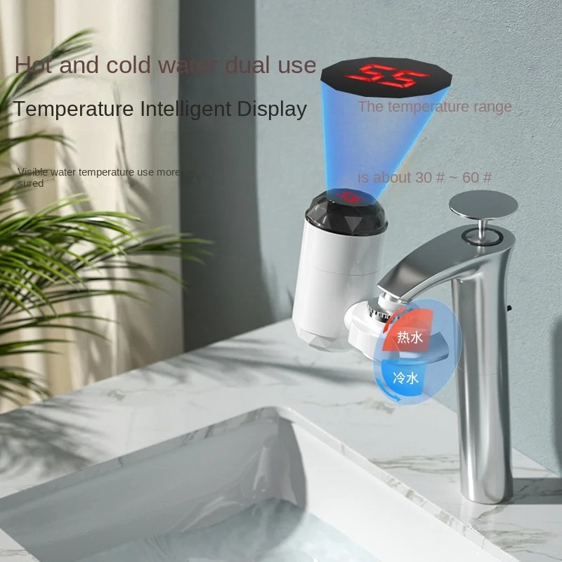 Kitchen Baking Mixer - 3000W Durchlauferhitzer mit Temperaturanzeige und Heiß-Kalt-Wasserhahn