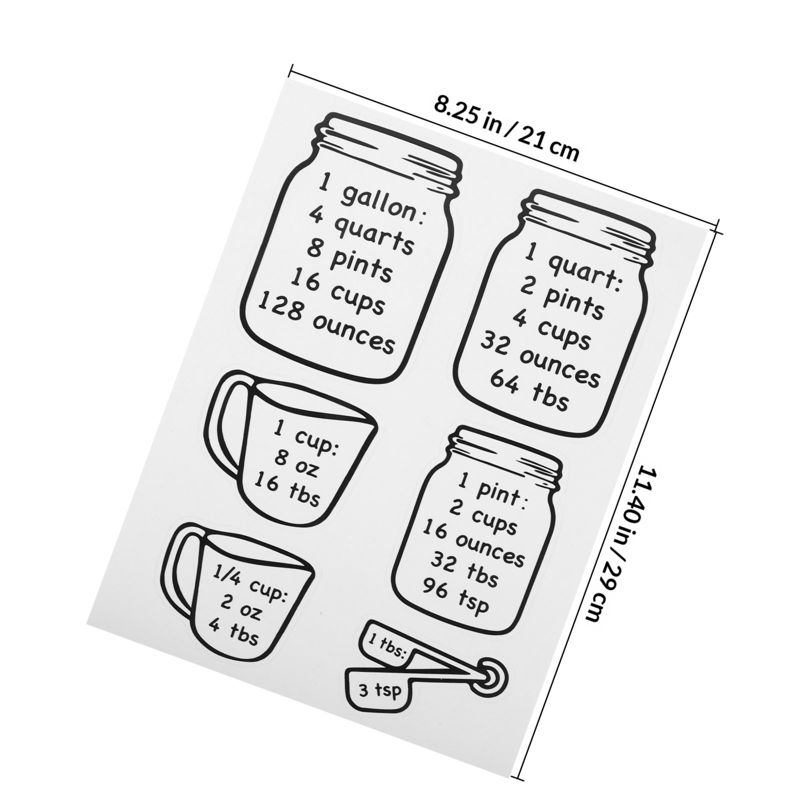 2-teilige Küchen-Umrechnungsta – Kitchen Baking Conversion Chart Bewertung und Preis