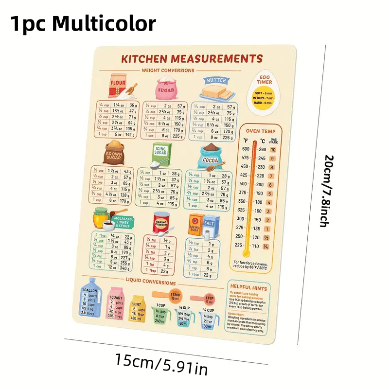 1 x Umrechtabelle für die Küch – Kitchen Baking Conversion Chart Bewertung und Preis