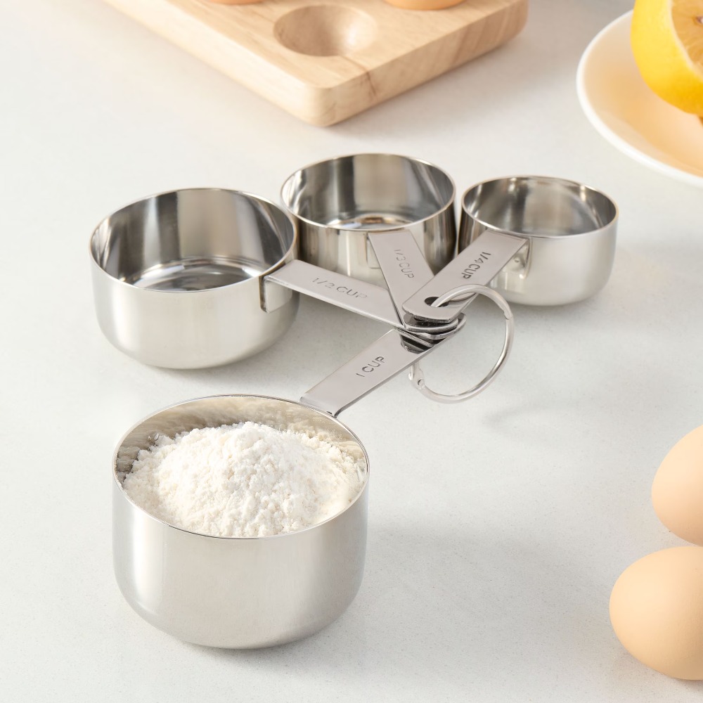 Edelstahl-Messbecher-Set, 4-te – Baking (Kitchen Ingredient) Bewertung und Preis