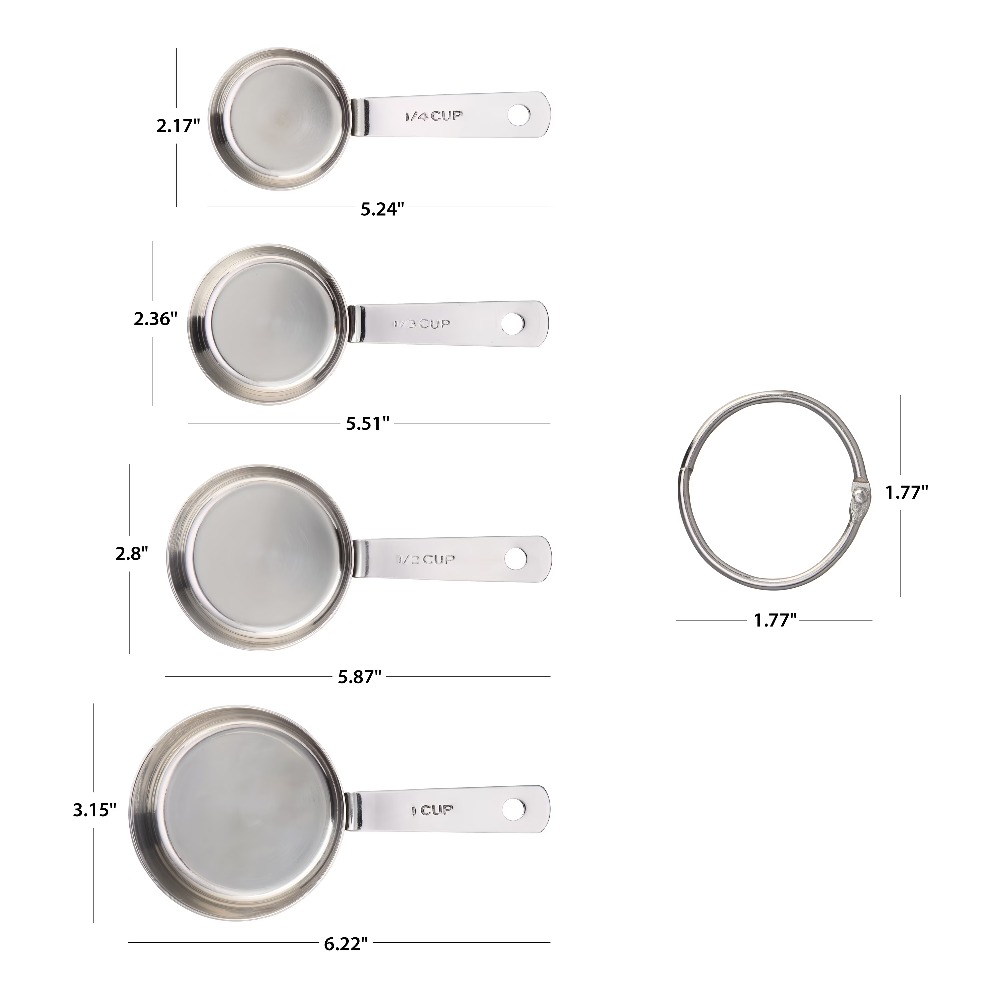 Edelstahl-Messbecher-Set, 4-te – Baking (Kitchen Ingredient) Bewertung und Preis
