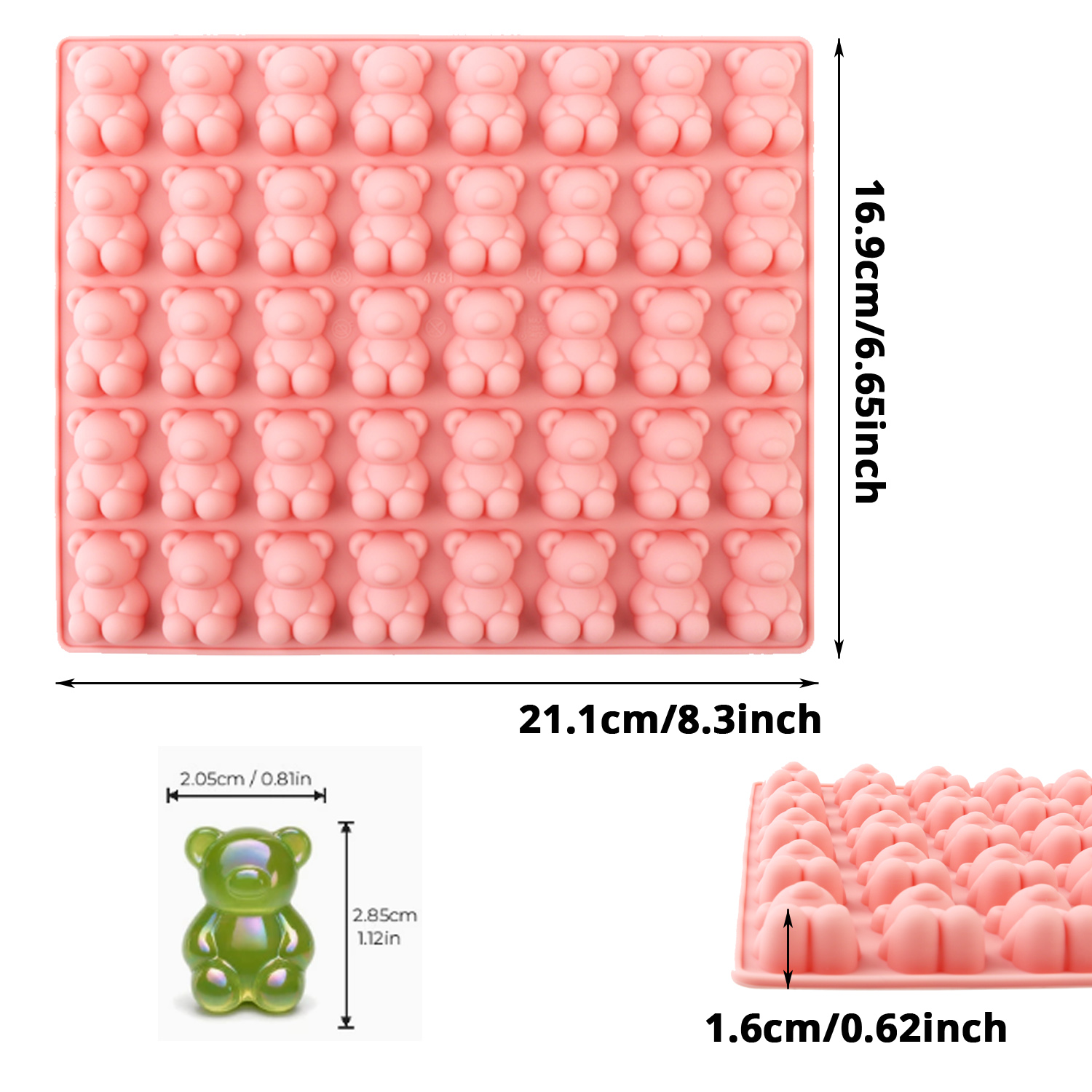 40-fach bärchenförmige Silikon – Kitchen Baking Molds Bewertung und Preis