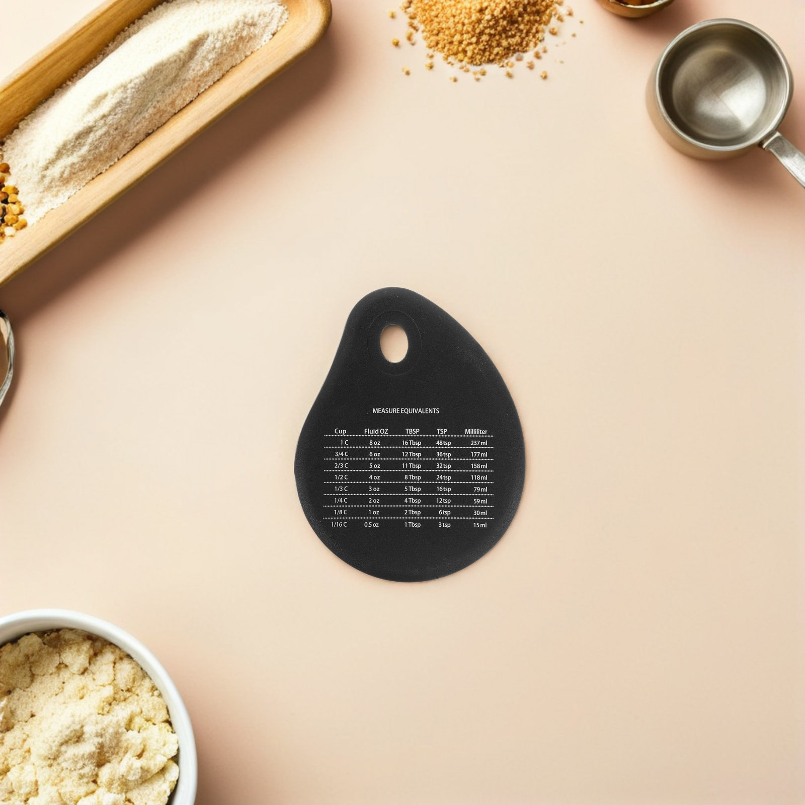 4-teiliges Silikon-Teigschaber – Kitchen Baking Conversion Chart Bewertung und Preis