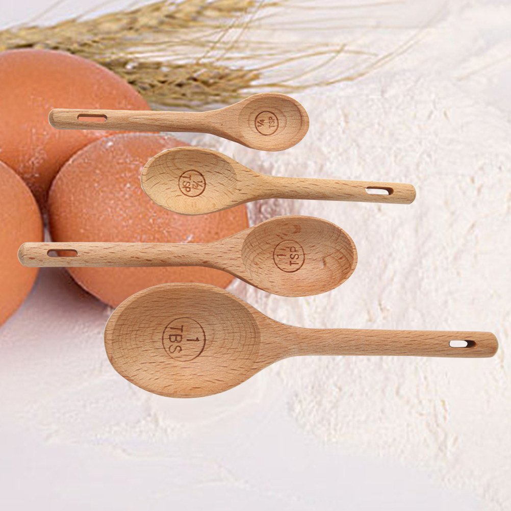 4-teiliges Holz-Messlöffel-Set – Baking (Kitchen Ingredient) Bewertung und Preis